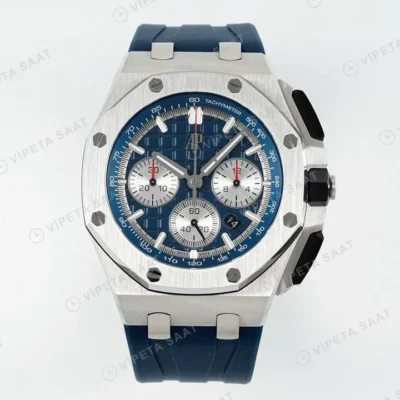 Audemars Piguet 26420 Royal Oak Offshore Mavi Kadran 44mm Super Clone ETA Saat karşıdan görünüm