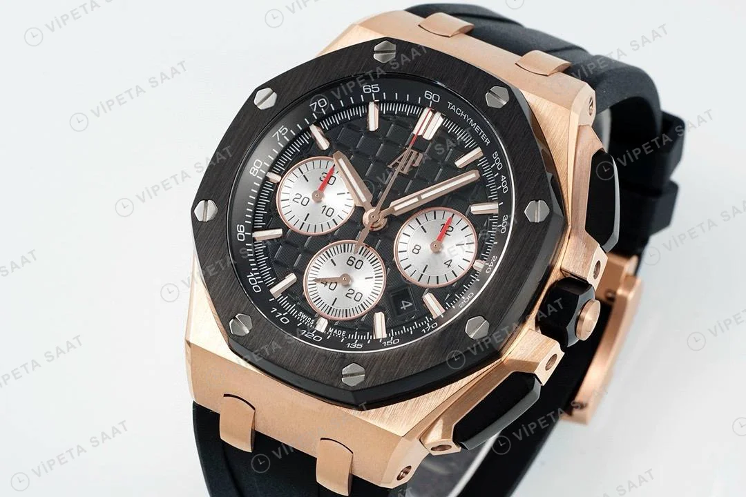 Audemars Piguet 26420 Royal Oak Offshore 44mm Rose Kasa Super Clone ETA Saat detay 5