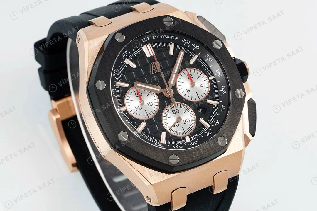 Audemars Piguet 26420 Royal Oak Offshore 44mm Rose Kasa Super Clone ETA Saat detay 7