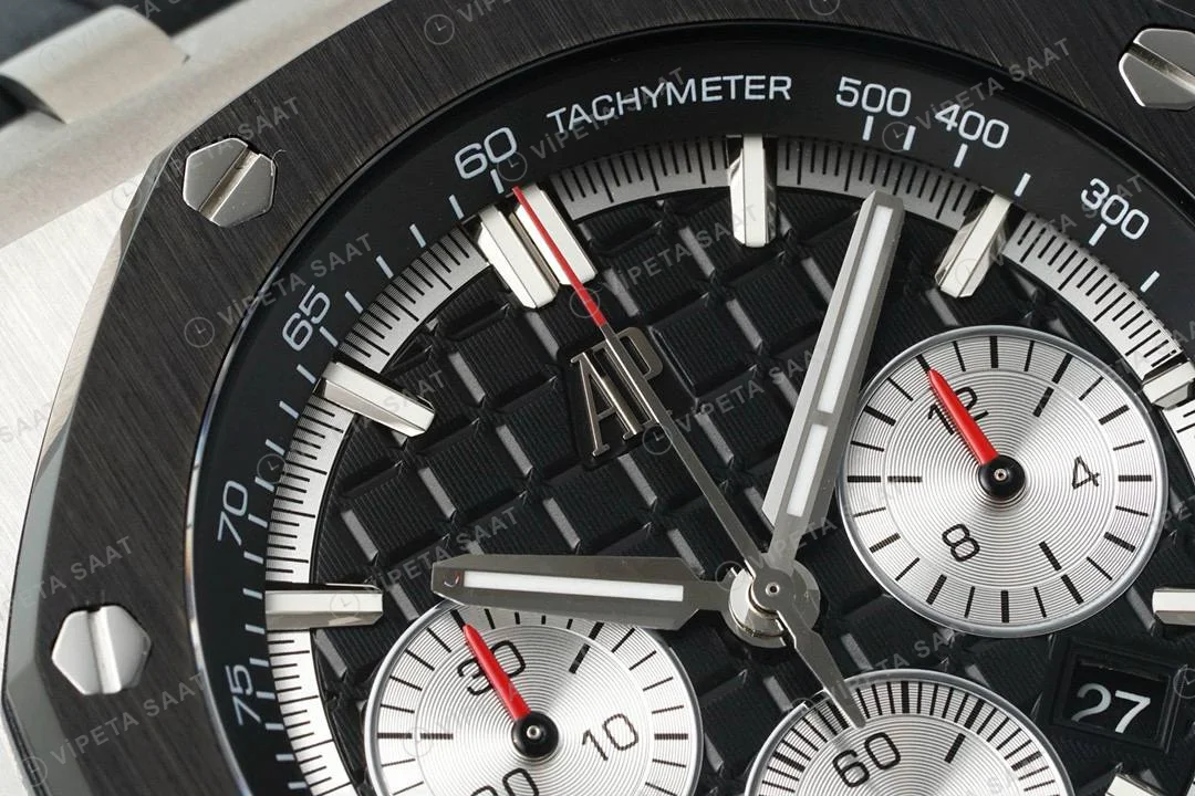 Audemars Piguet 26420 Royal Oak Offshore Siyah Kadran 44mm Super Clone ETA Saat detay 8