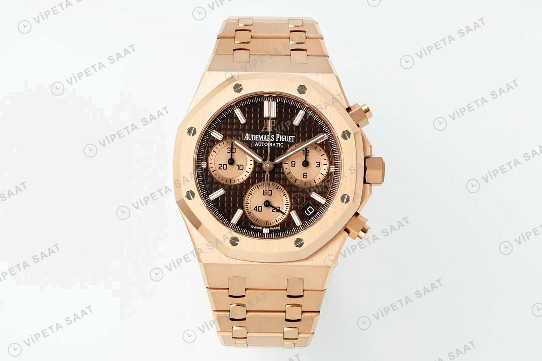 Audemars Piguet Royal Oak Rose 26239or Kahve Kadran Aps Factory 4401 Super Clone ETA Saat detay 10