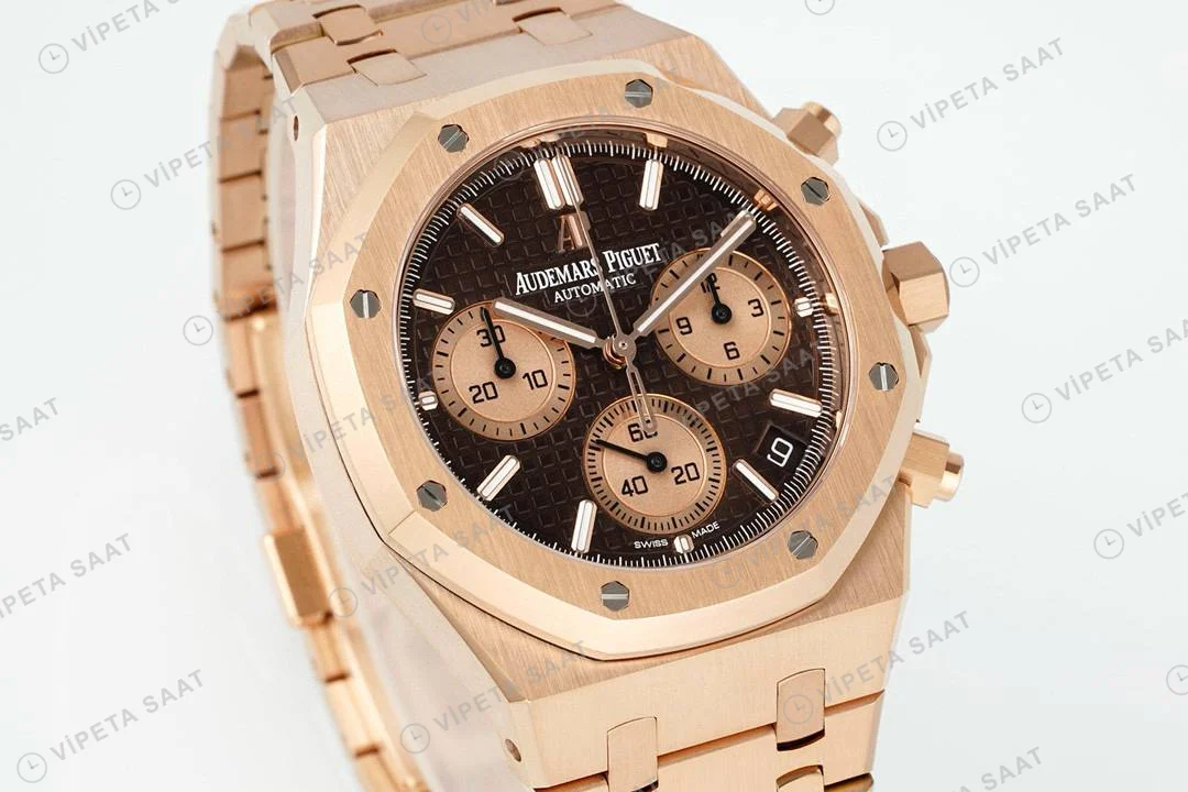 Audemars Piguet Royal Oak Rose 26239or Kahve Kadran Aps Factory 4401 Super Clone ETA Saat detay 4
