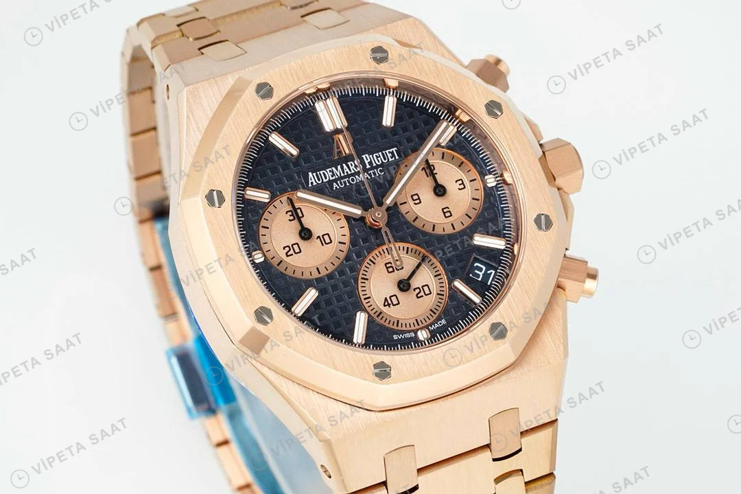 Audemars Piguet Royal Oak Rose 26239or Mavi Kadran Aps Factory 4401 Super Clone ETA Saat yan görünüm