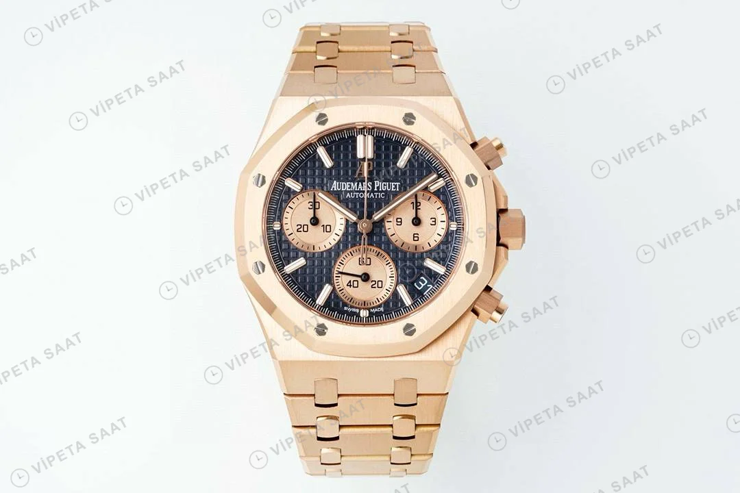 Audemars Piguet Royal Oak Rose 26239or Mavi Kadran Aps Factory 4401 Super Clone ETA Saat detay 7