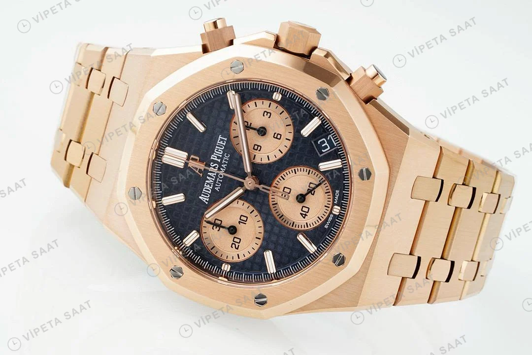 Audemars Piguet Royal Oak Rose 26239or Mavi Kadran Aps Factory 4401 Super Clone ETA Saat detay 8