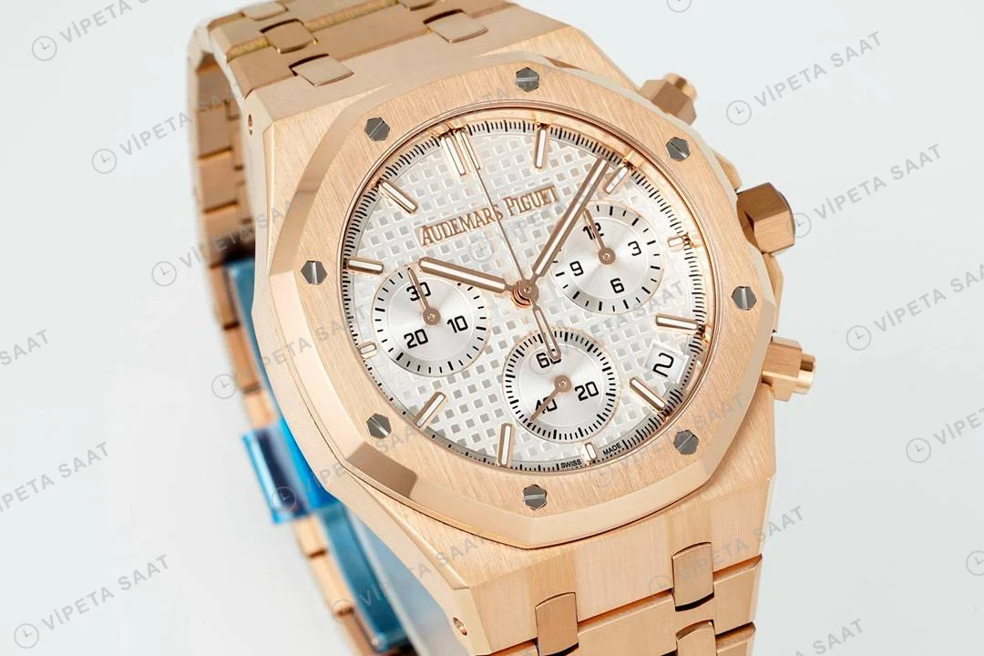 Audemars Piguet Royal Oak Rose 26320or Gümüş Kadran Aps Factory 4401 Super Clone ETA Saat yan görünüm