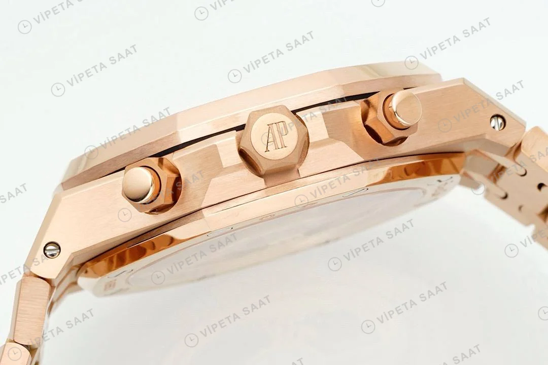 Audemars Piguet Royal Oak Rose Kasa 26240or Mavi Kadran Aps Factory 4401 Super Clone ETA Saat detay 10