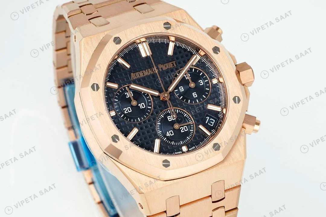 Audemars Piguet Royal Oak Rose Kasa 26240or Mavi Kadran Aps Factory 4401 Super Clone ETA Saat detay 3
