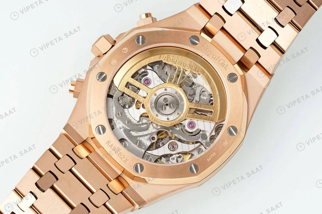 Audemars Piguet Royal Oak Rose Kasa 26240or Mavi Kadran Aps Factory 4401 Super Clone ETA Saat detay 9