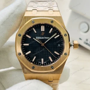 Audemars Piguet Royal Oak Siyah Kadran Gold 41mm Super Clone ETA Eta Saat detay 9