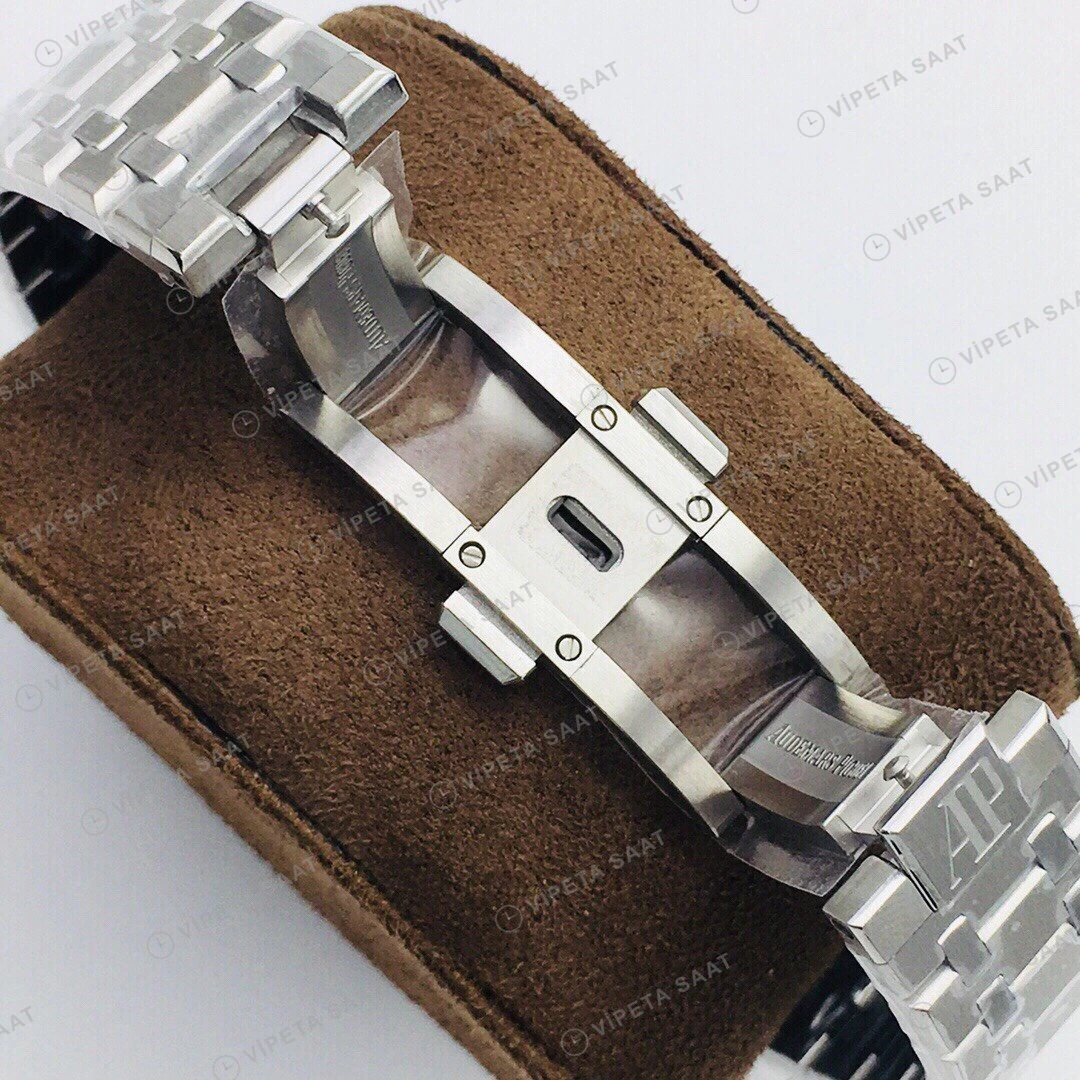 Audemars Piguet Royal Oak Tourbillon Mavi Kadran Çelik Super Clone ETA Eta Saat detay 9