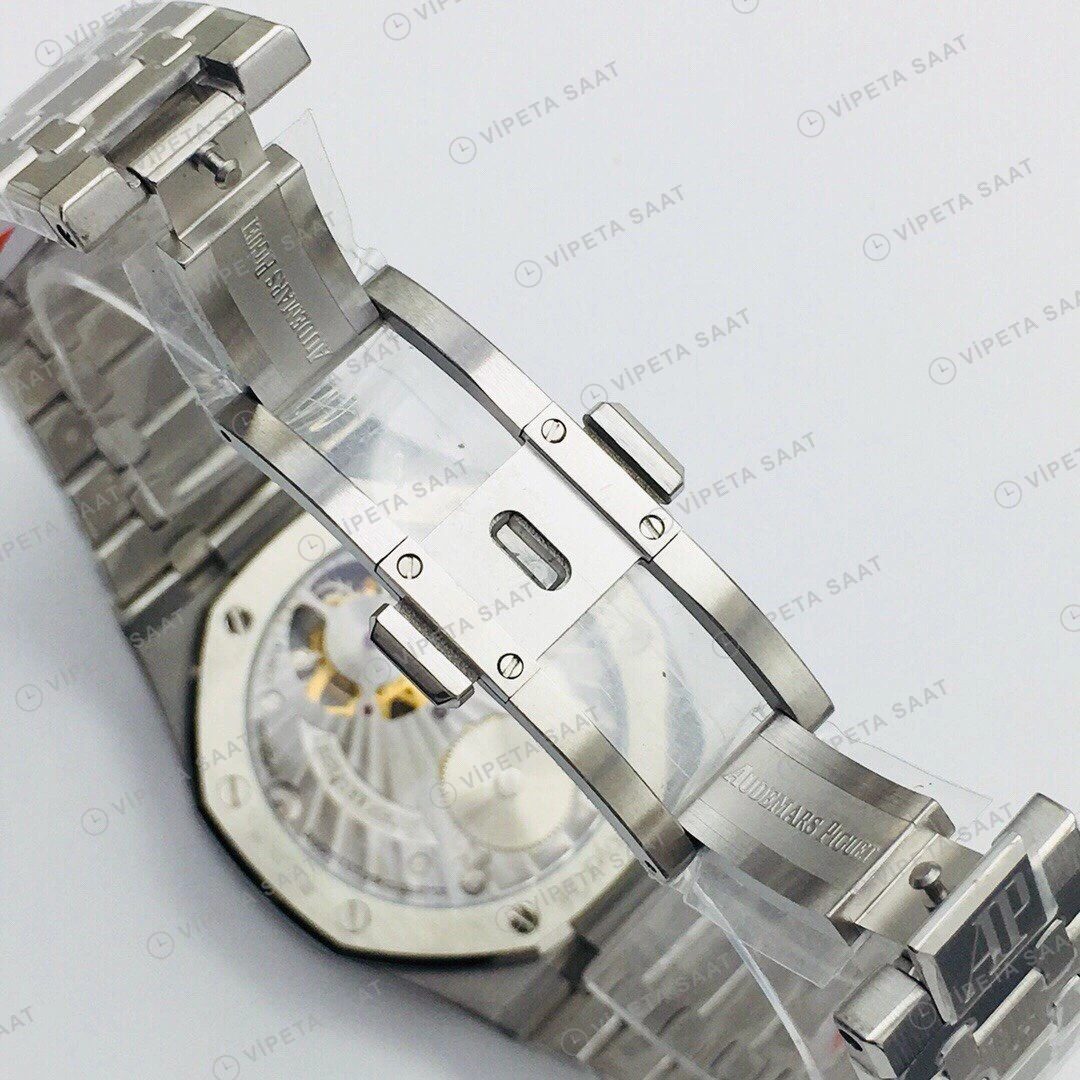 Audemars Piguet Royal Oak Tourbillon Mor Kadran Çelik 41mm Super Clone ETA Eta Saat detay 9