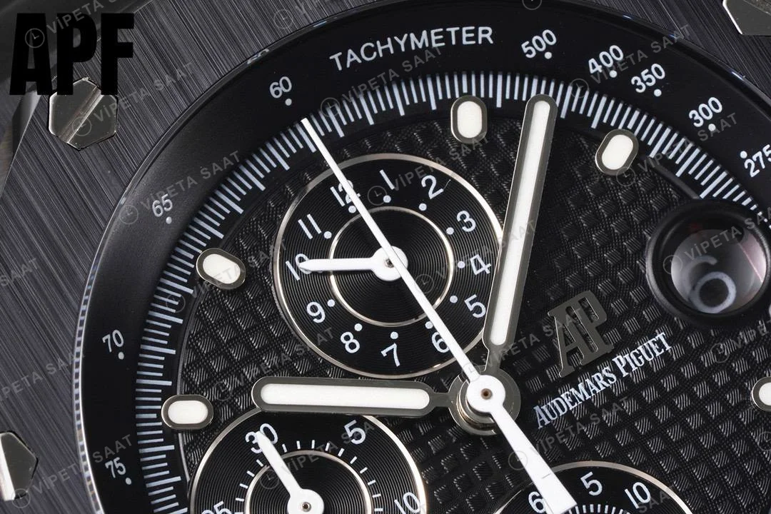 Audemars Piguet Royal Offshore Chronograph 44 Black Super Clone ETA Saat detay 6
