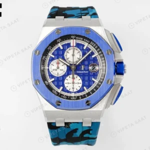 Audemars Piguet Royal Offshore Chronograph 44 Blue Super Clone ETA Saat karşıdan görünüm