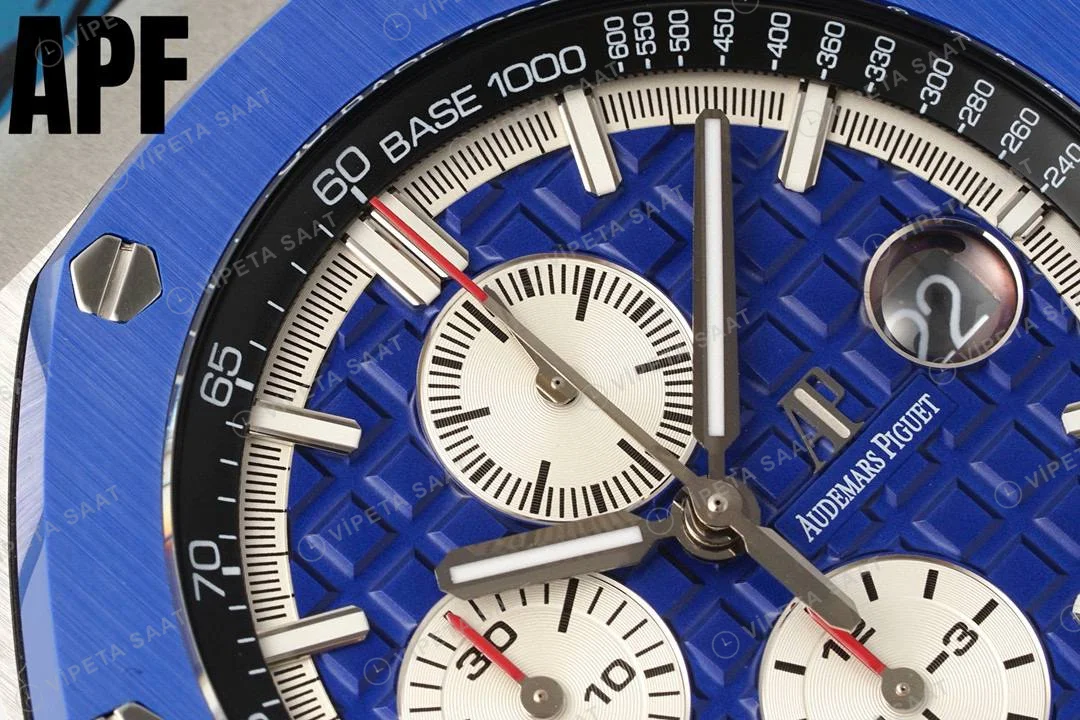 Audemars Piguet Royal Offshore Chronograph 44 Blue Super Clone ETA Saat detay 9