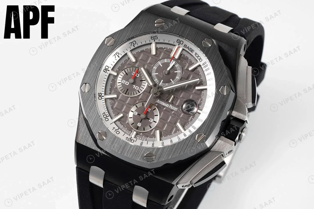 Audemars Piguet Royal Offshore Chronograph Germany Edition Black Super Clone ETA Saat detay 7