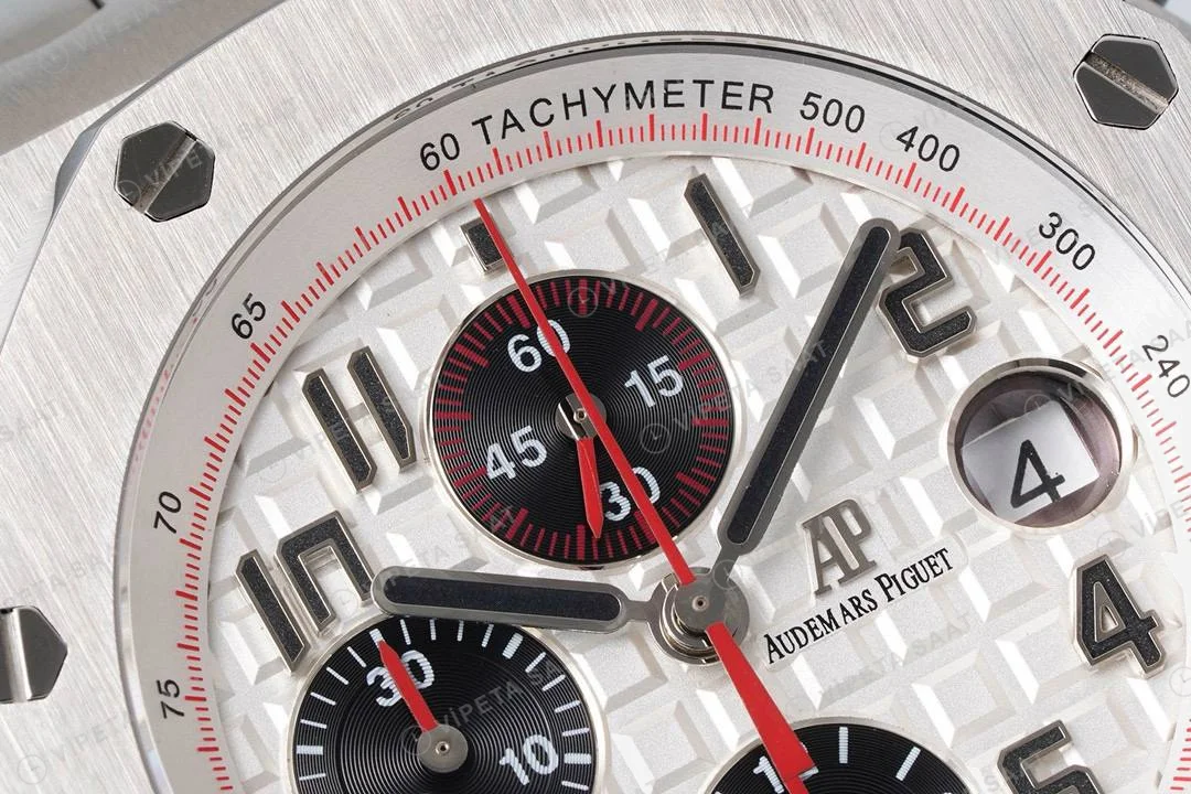 Audemars Piguet White Dial Silver Chronograph 44mm ETA Saat detay 7