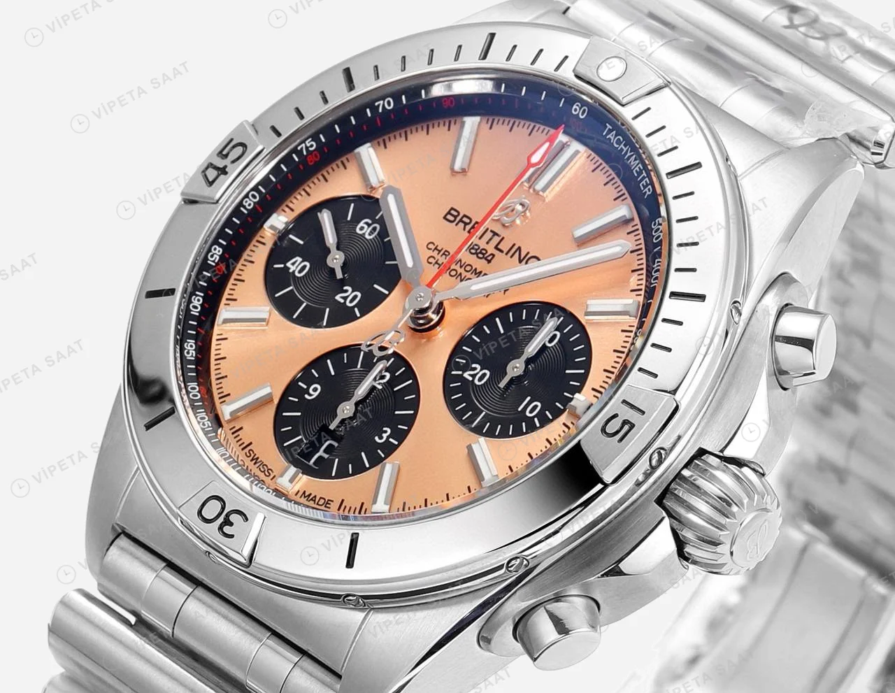 Breitling Chronomat B01 42 Bakır Kadran Çelik AB0134101K1A1 Super Clone ETA Saat detay 4