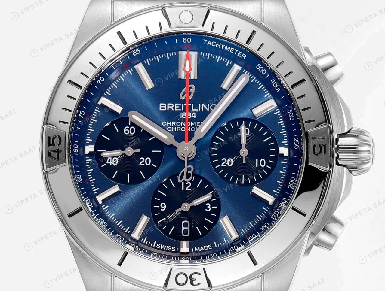 Breitling Chronomat B01 42 Beyaz Kadran Çelik AB0134101C1A1 Super Clone ETA Saat detay 2