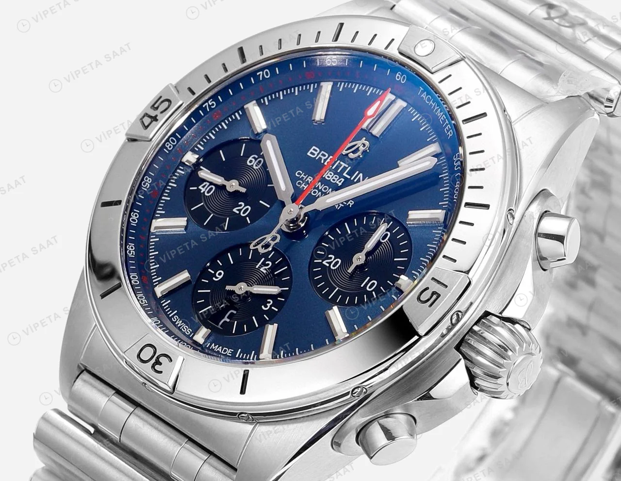 Breitling Chronomat B01 42 Beyaz Kadran Çelik AB0134101C1A1 Super Clone ETA Saat detay 3