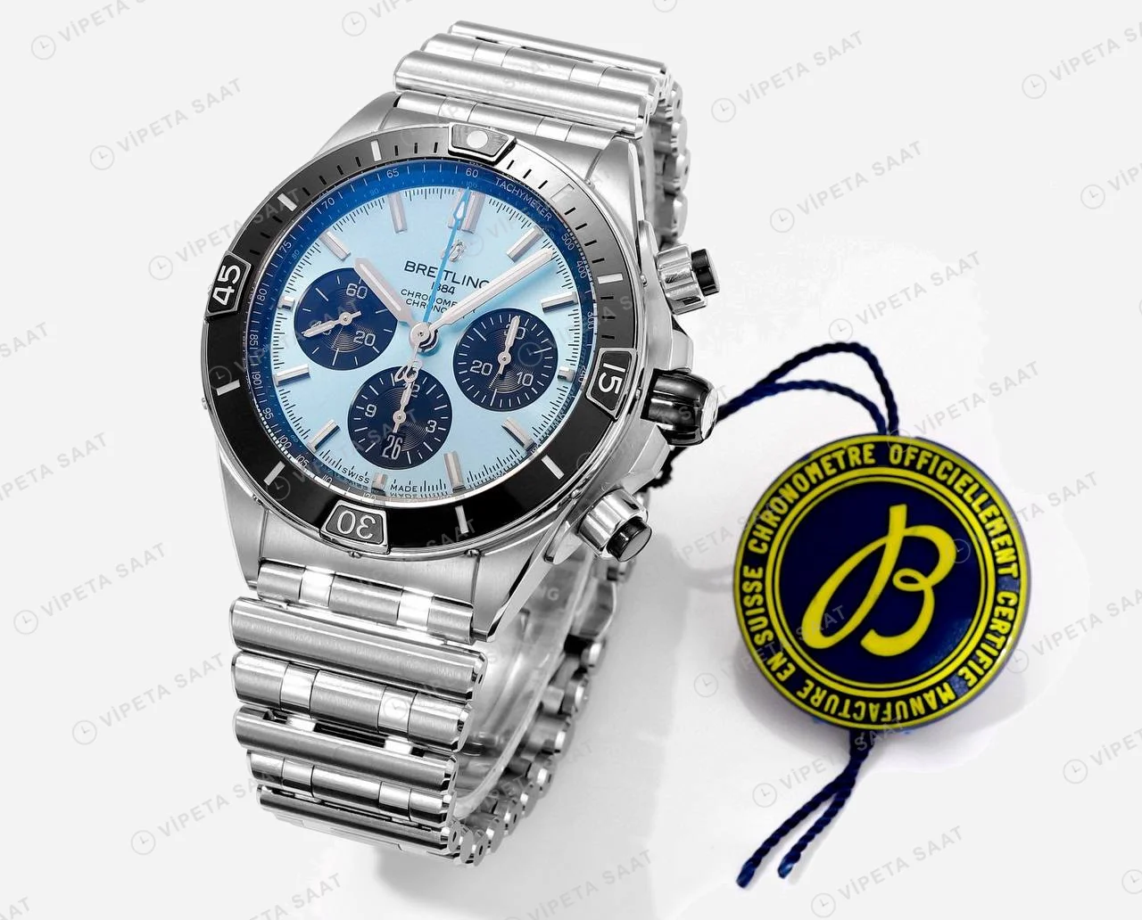 Breitling Chronomat B01 42 Buz Mavisi Kadran Rose Gold PB0136251C1S1 Super Clone ETA Saat detay 2