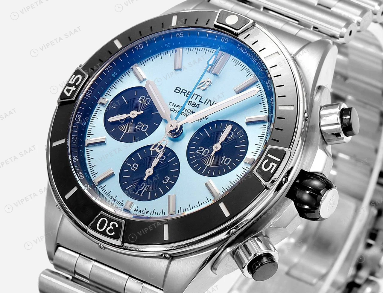 Breitling Chronomat B01 42 Buz Mavisi Kadran Rose Gold PB0136251C1S1 Super Clone ETA Saat detay 4