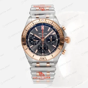Breitling Chronomat B01 42 Çelik Rose Gold Antrasit Kadran UB0134101B1U1 Super Clone ETA Saat karşıdan görünüm