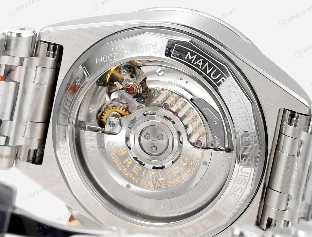 Breitling Chronomat B01 42 Çelik Rose Gold Antrasit Kadran UB0134101B1U1 Super Clone ETA Saat detay 8
