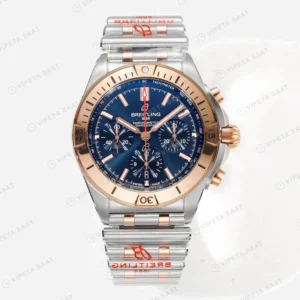 Breitling Chronomat B01 42 Çelik Rose Gold Mavi Kadran UB0134101C1U1 Super Clone ETA Saat karşıdan görünüm