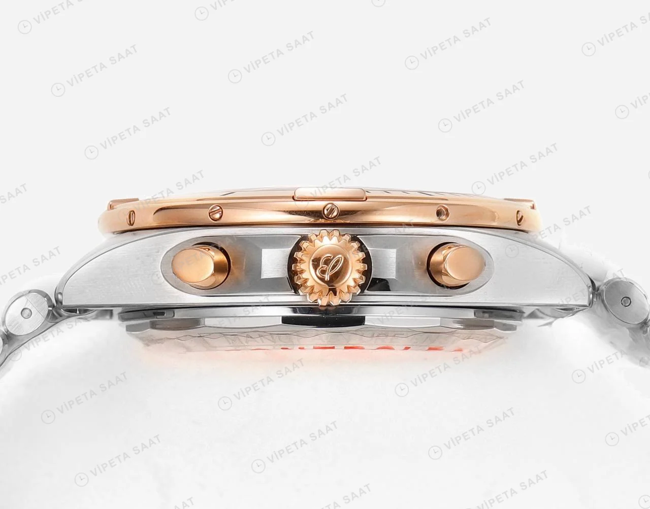 Breitling Chronomat B01 42 Çelik Rose Gold Mavi Kadran UB0134101C1U1 Super Clone ETA Saat detay 6