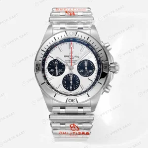 Breitling Chronomat B01 42 Gümüş Kadran Çelik AB0134101G1A1 Super Clone ETA Saat karşıdan görünüm