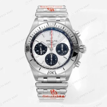 Breitling Chronomat B01 42 Gümüş Kadran Çelik AB0134101G1A1 Super Clone ETA Saat karşıdan görünüm