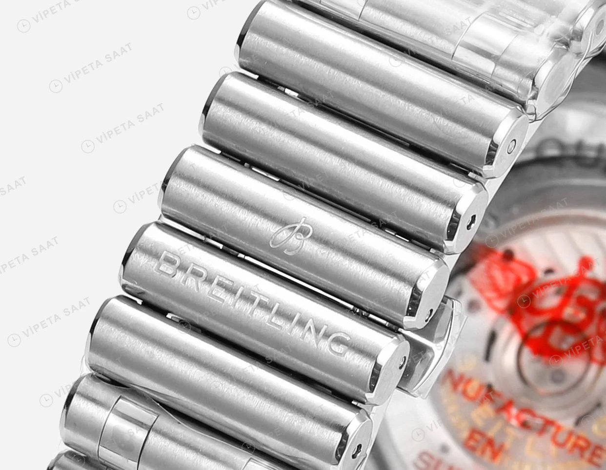 Breitling Chronomat B01 42 Gümüş Kadran Çelik AB0134101G1A1 Super Clone ETA Saat detay 8