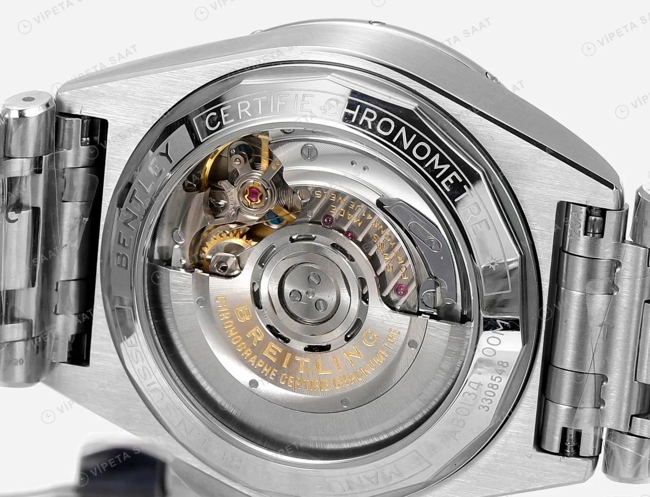 Breitling Chronomat B01 42 Gümüş Kadran Çelik AB0134101G1A1 Super Clone ETA Saat detay 9