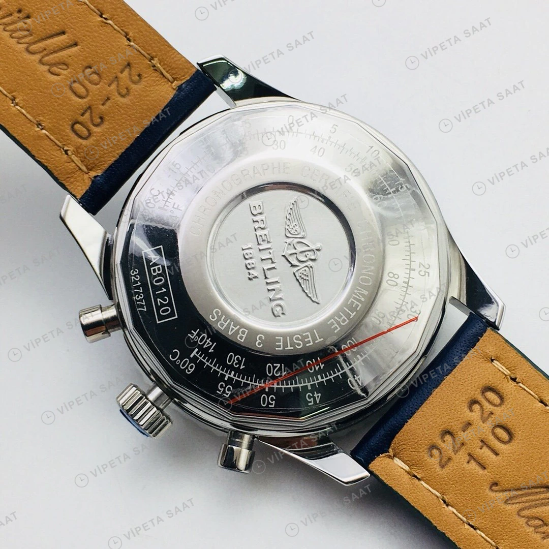 Breitling Navitimer Kronograf Mavi Kadran Çelik Super Clone ETA Eta Saat detay 7
