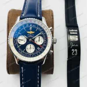 Breitling Navitimer Kronograf Mavi Kadran Çelik Super Clone ETA Eta Saat karşıdan görünüm