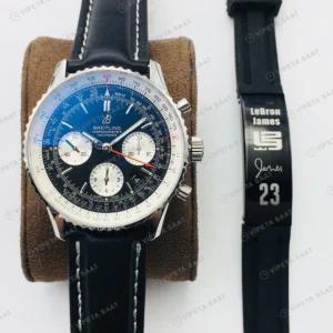 Breitling Navitimer Kronograf Siyah Kadran Çelik Super Clone ETA Eta Saat karşıdan görünüm