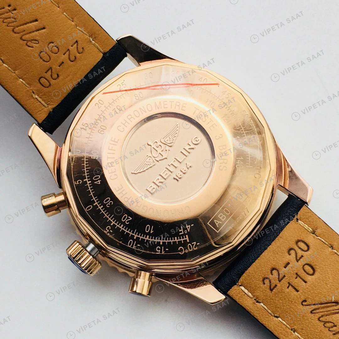Breitling Navitimer Kronograf Siyah Kadran Gold Super Clone ETA Eta Saat detay 6