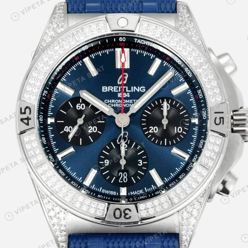 Breitling Super Chronomat B01 44 Mavi Pırlanta detay 4