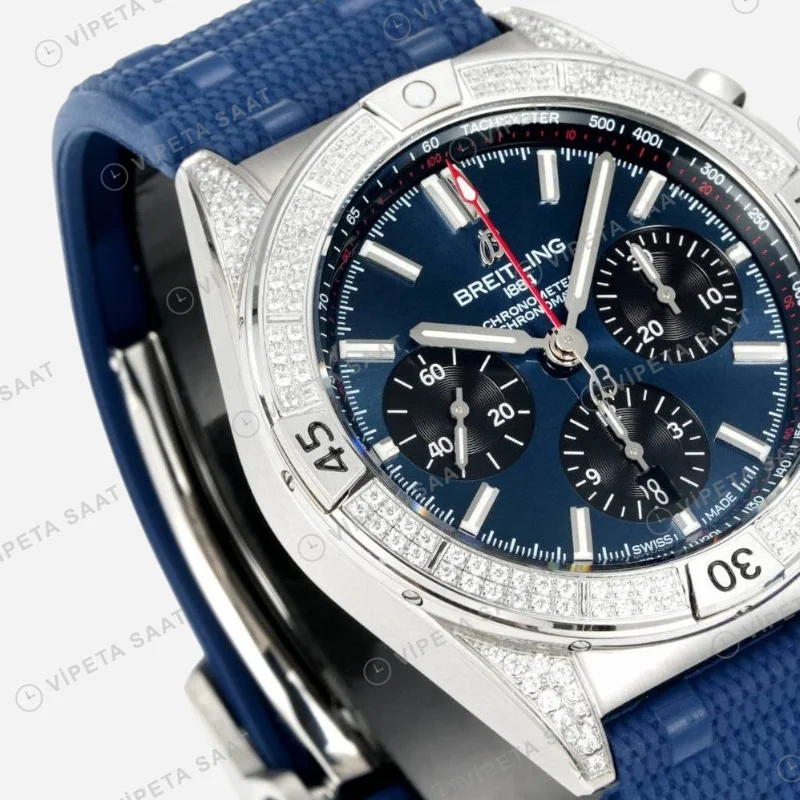 Breitling Super Chronomat B01 44 Mavi Pırlanta detay 8
