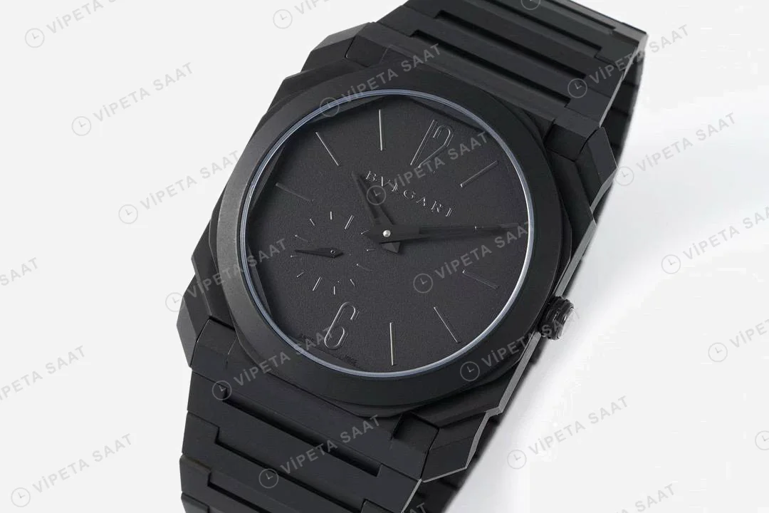 Bvlgari Octo Finissimo Siyah Seramik Super Clone ETA Saat detay 6
