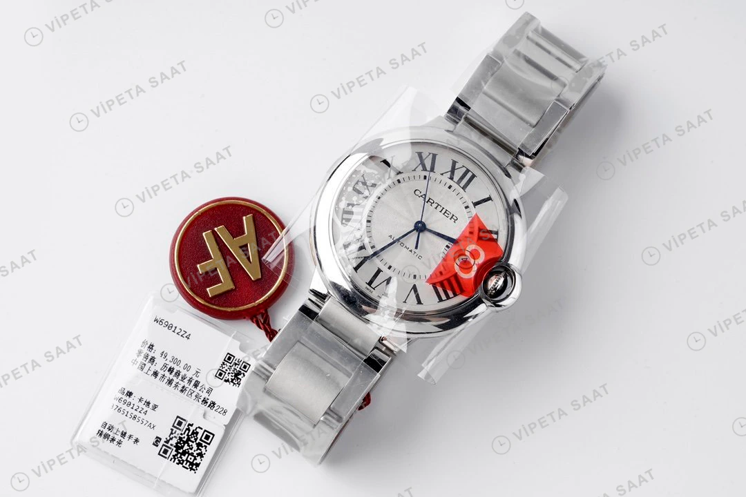 Cartier Ballon Bleu Beyaz Kadran Çelik 33mm Super Clone ETA Eta Saat detay 5