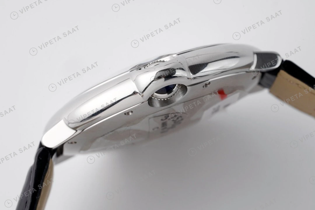 Cartier Ballon Bleu Beyaz Kadran Çelik Deri Kordon 33mm Super Clone ETA Eta Saat detay 4