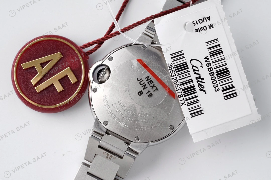Cartier Ballon Bleu Pembe Kadran Çelik 33mm Super Clone ETA Eta Saat detay 6