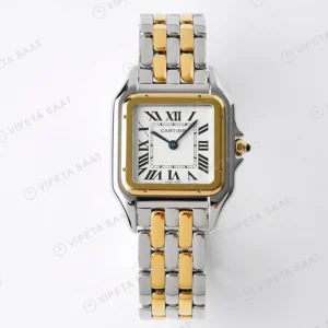 Cartier Panthere 27 mm Gold and Steel Quartz Super Clone ETA Saat karşıdan görünüm