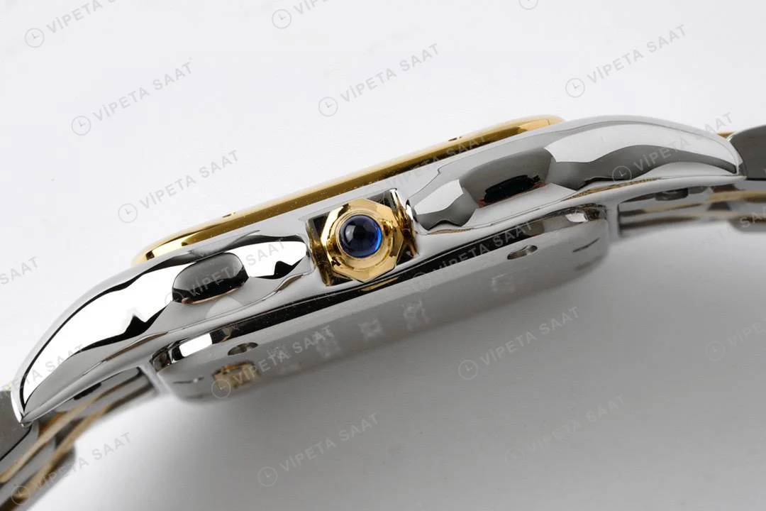 Cartier Panthere 27 mm Gold and Steel Quartz Super Clone ETA Saat detay 4