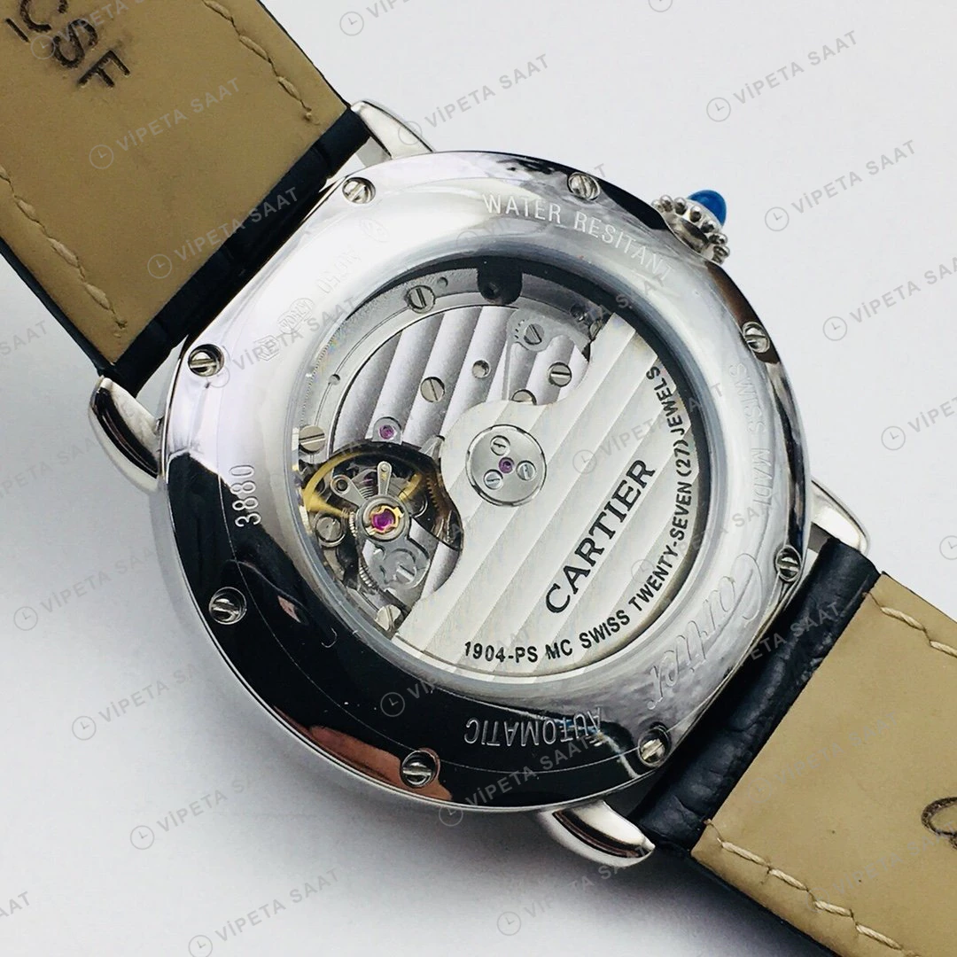 Cartier Ronde Solo Beyaz Kadran Çelik Super Clone ETA Eta Saat detay 8