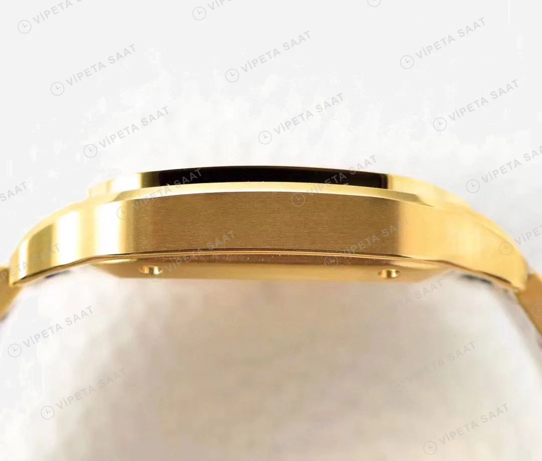 Cartier Santos De Cartier 40 mm Full Gold Kasa Super Clone ETA Saat detay 9