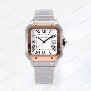 Cartier Santos De Cartier 40 mm Full Rose Gold Kasa Super Clone Super Clone ETA Saat detay 4