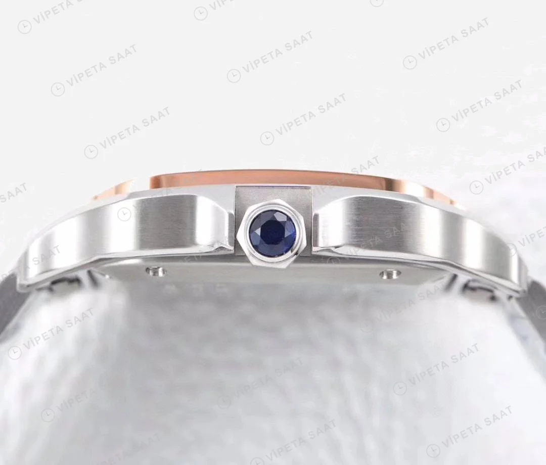 Cartier Santos De Cartier 40 mm Full Rose Gold Kasa Super Clone Super Clone ETA Saat detay 6